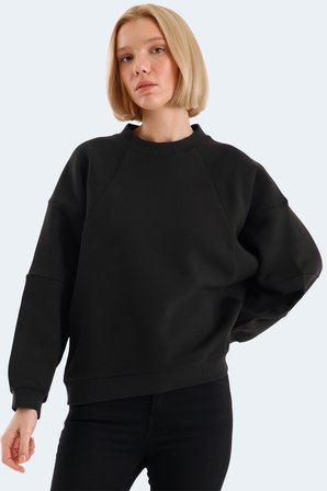 Slazenger VIA 2 Lİ SET Kadın Oversıze Siyah - Petrol Sweatshırt