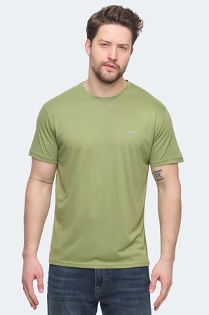 Slazenger KRATER 3 lü Set Erkek  Açık Yeşil - Somon - Kahve Tişört