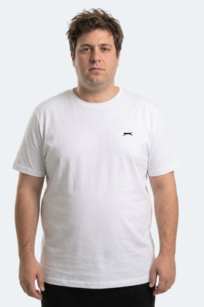 Slazenger ROSALVA JMB Erkek Büyük Beden Beyaz Tişört