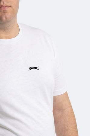 Slazenger ROSALVA JMB Erkek Büyük Beden Beyaz Tişört