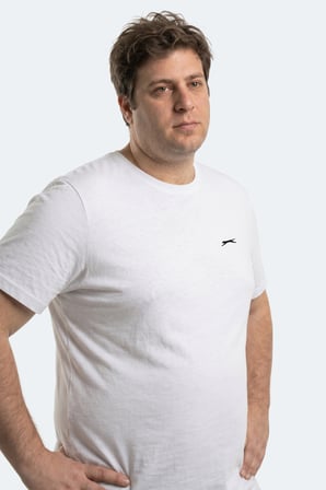Slazenger ROSALVA JMB Erkek Büyük Beden Beyaz Tişört