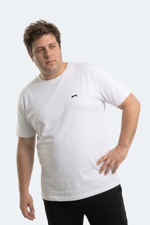 Slazenger ROSALVA JMB Erkek Büyük Beden Beyaz Tişört
