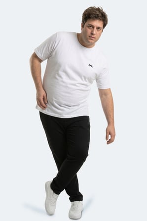 Slazenger ROSALVA JMB Erkek Büyük Beden Beyaz Tişört