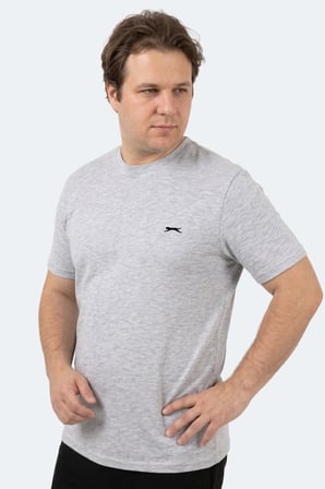 Slazenger ROSALVA JMB Erkek Büyük Beden Gri Tişört