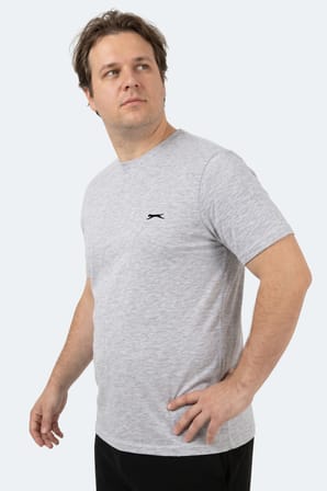 Slazenger ROSALVA JMB Erkek Büyük Beden Gri Tişört