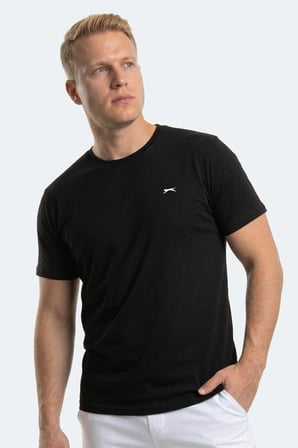 Slazenger ROSALVA JMB Erkek Büyük Beden Siyah Tişört