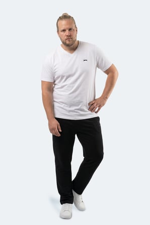 Slazenger RIVALDO JMB Erkek Büyük Beden Beyaz Tişört