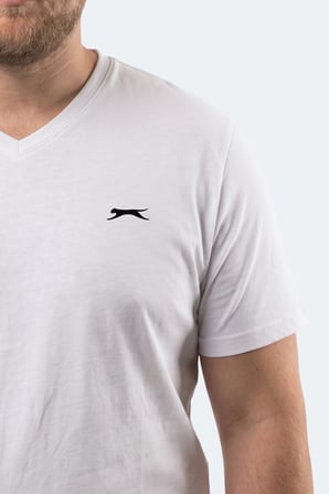 Slazenger RIVALDO JMB Erkek Büyük Beden Beyaz Tişört