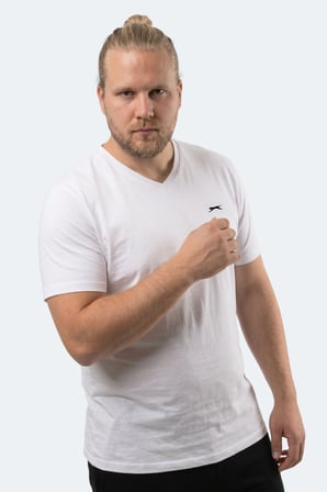 Slazenger RIVALDO JMB Erkek Büyük Beden Beyaz Tişört