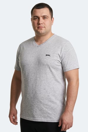 Slazenger RIVALDO JMB Erkek Büyük Beden Gri Tişört