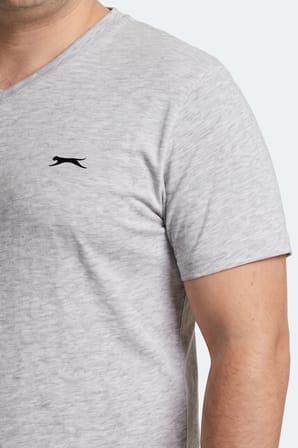Slazenger RIVALDO JMB Erkek Büyük Beden Gri Tişört