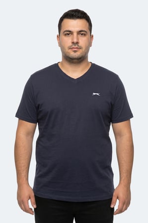 Slazenger RIVALDO JMB Erkek Büyük Beden Lacivert Tişört