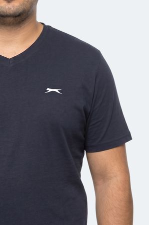 Slazenger RIVALDO JMB Erkek Büyük Beden Lacivert Tişört