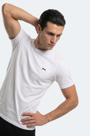 Slazenger ROSALVA T Erkek Pamuklu Beyaz Tişört