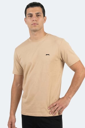 Slazenger ROSALVA T Erkek Pamuklu Bej Tişört
