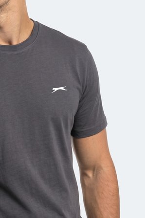 Slazenger ROSALVA T Erkek Pamuklu Koyu Gri Tişört