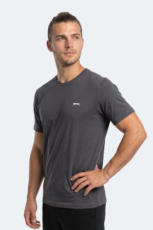 Slazenger ROSALVA T Erkek Pamuklu Koyu Gri Tişört