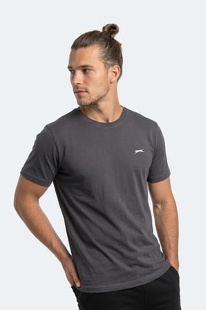 Slazenger ROSALVA T Erkek Pamuklu Koyu Gri Tişört