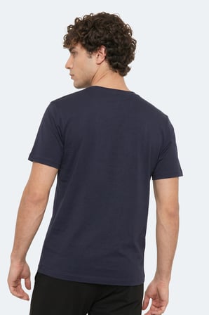 Slazenger ROSALVA T Erkek Pamuklu Lacivert Tişört