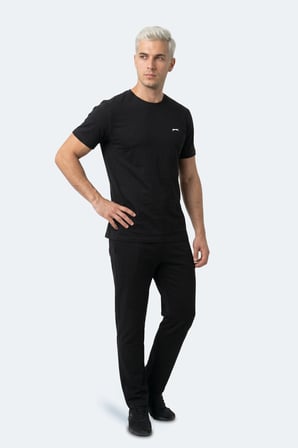 Slazenger ROSALVA T Erkek Pamuklu Siyah Tişört