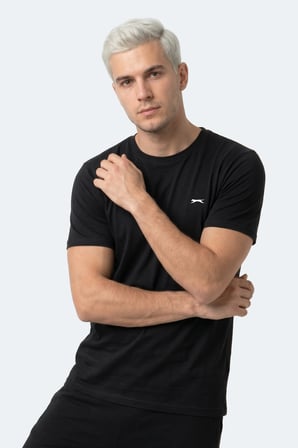Slazenger ROSALVA T Erkek Pamuklu Siyah Tişört