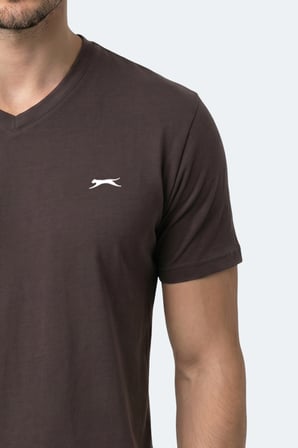 Slazenger RIVALDO T Erkek  Koyu Kahve Tişört