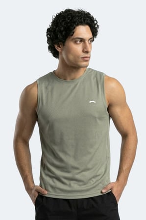 Slazenger HAZZAR I Erkek Kolsuz Haki Tişört