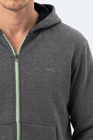 Slazenger KISHAN I Erkek Kapüşonlu Koyu Gri Sweatshırt