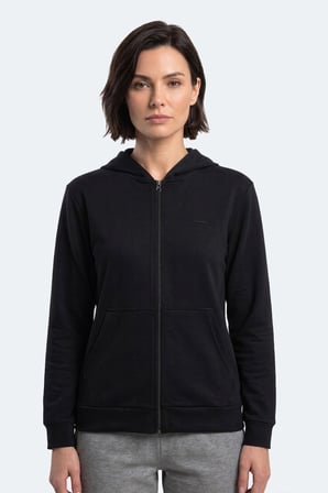 Slazenger SERA I Kadın Fermuarlı Siyah Sweatshırt