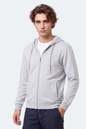 Slazenger KURTIS I Erkek Kapüşonlu Gri Sweatshırt