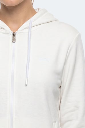 Slazenger KIRON I Kadın Kapüşonlu Beyaz Sweatshırt