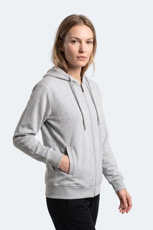 Slazenger KIRON I Kadın Kapüşonlu Gri Sweatshırt