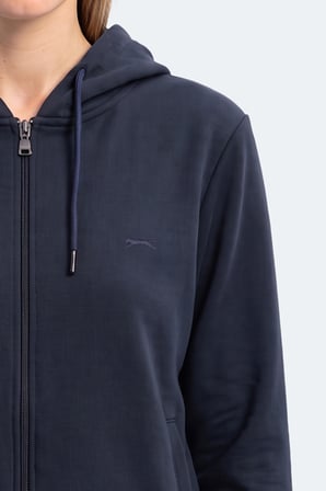 Slazenger KIRON I Kadın Kapüşonlu Lacivert Sweatshırt