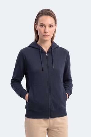 Slazenger KIRON I Kadın Kapüşonlu Lacivert Sweatshırt