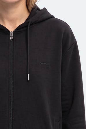 Slazenger KIRON I Kadın Kapüşonlu Siyah Sweatshırt