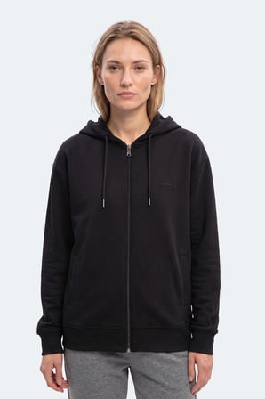 Slazenger KIRON I Kadın Kapüşonlu Siyah Sweatshırt