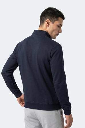 Slazenger KIVO I Erkek Dik Yaka Fermuarlı Lacivert Sweatshırt