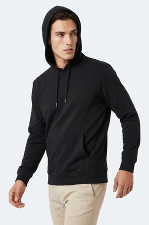 Slazenger KEVRO I Erkek Kapüşonlu Siyah Sweatshırt