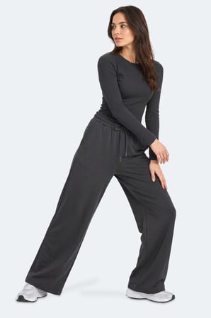 Slazenger MELORA I Kadın Bol Paça Koyu Gri Eşofman Altı