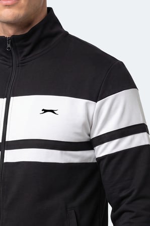Slazenger RIDER Erkek Dik Yaka Fermuarlı Siyah Sweatshırt