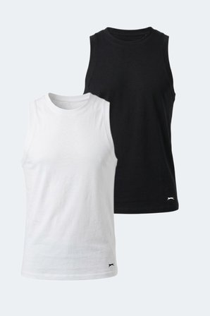 Slazenger KULAP 2 Lİ SET Erkek  Beyaz - Siyah Tişört