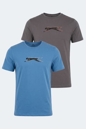 Slazenger VEDRAN 2 Lİ SET Erkek  Koyu Gri / Petrol Tişört