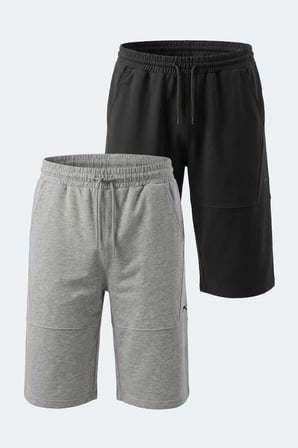Slazenger NOCTURA 2 Lİ SET Erkek  Siyah - Gri Şort