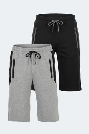Slazenger NEACEL 2 Lİ SET Erkek  Siyah - Lacivert Şort