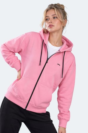 Slazenger FLORES Kadın Kapüşonlu Pembe Sweatshırt