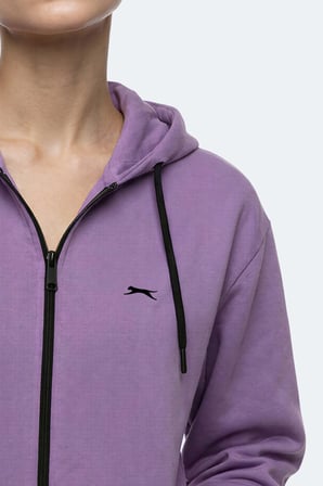 Slazenger FLORES Kadın Kapüşonlu Lila Sweatshırt