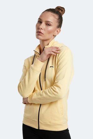 Slazenger FLORES Kadın Kapüşonlu Sarı Sweatshırt