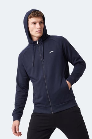 Slazenger FREEWILL Erkek Kapüşonlu Cepli Lacivert Sweatshırt