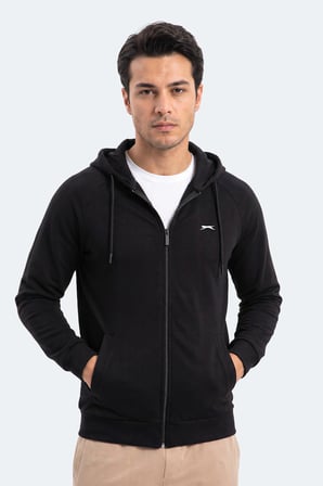 Slazenger FREEWILL Erkek Kapüşonlu Cepli Siyah Sweatshırt