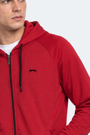 Slazenger FREEWILL Erkek Kapüşonlu Cepli Bordo Sweatshırt